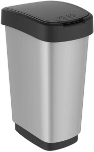 Kosz na śmieci uchylny Rotho TWIST 25l srebrny
