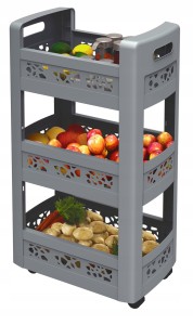 Regał z 3 koszami na kółkach EDA Mobilo 11l szary