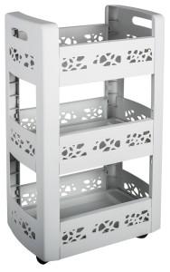 Regał z 3 koszami na kółkach EDA Mobilo 11l biały