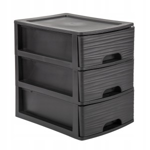 Organizer z 3 szufladami EDA Stone A5 czarny