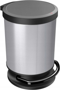 Kosz na śmieci okrągły Rotho PASO 20l srebrny