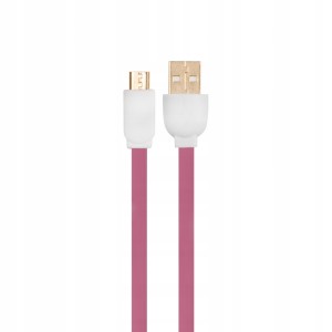 Kabel USB-MICRO USB HQCABLE MBFL-10 Różowy 1m