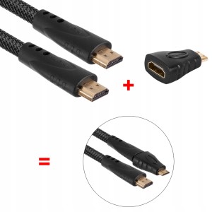 Adapter Mini HDMI i kabel HDMI 1.5m HQCABLE HQK-10